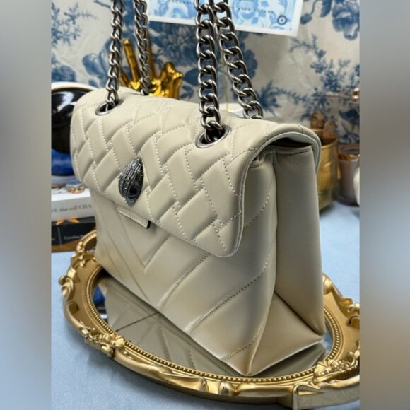 🆕 KURT GEIGER LONDON 🧿 NWOT Leather Kensington Convertible Shoulder Bag, Ivory - Picture 6 of 15